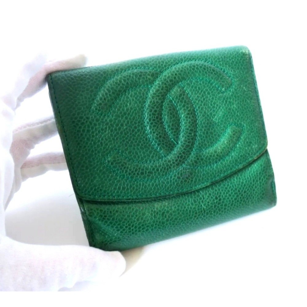 Chanel Caviar Timeless Wallet - rare green color